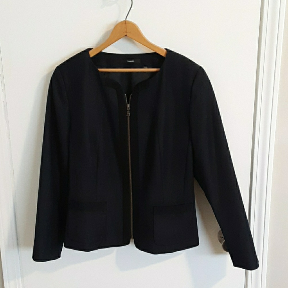SOLD- NWOT Dark Grey Tahari Zipper Office Blazer